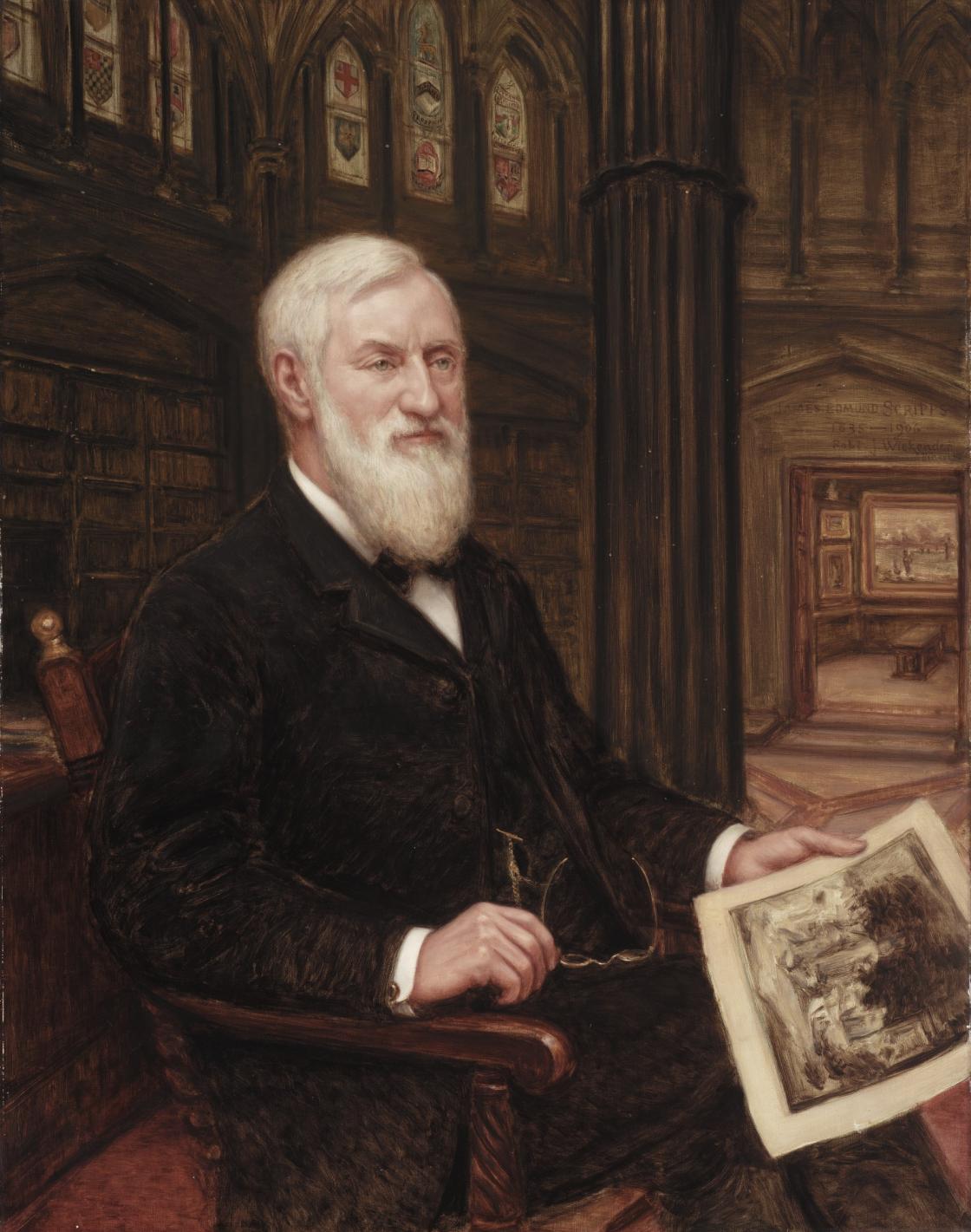 Robert J. Wickenden, James Edmund Scripps, 1907, oil on canvas (58 x 36 inches). Detroit Institute of Arts, Gift of the Estate of James E. Scripps, 07.2. Photography Courtesy The Detroit Institute of Arts. Robert J. Wickenden, James Edmund Scripps, 1907, oil on canvas (58 x 36 inches). Detroit Institute of Arts, Gift of the Estate of James E. Scripps, 07.2. Photography Courtesy The Detroit Institute of Arts.