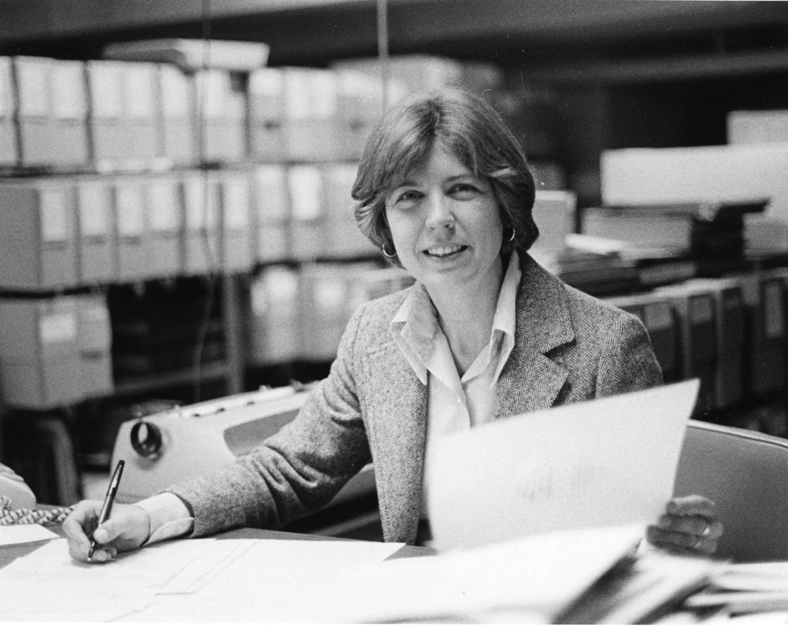 Beverly Hoffman in the Cranbrook House basement Beverly Hoffman
